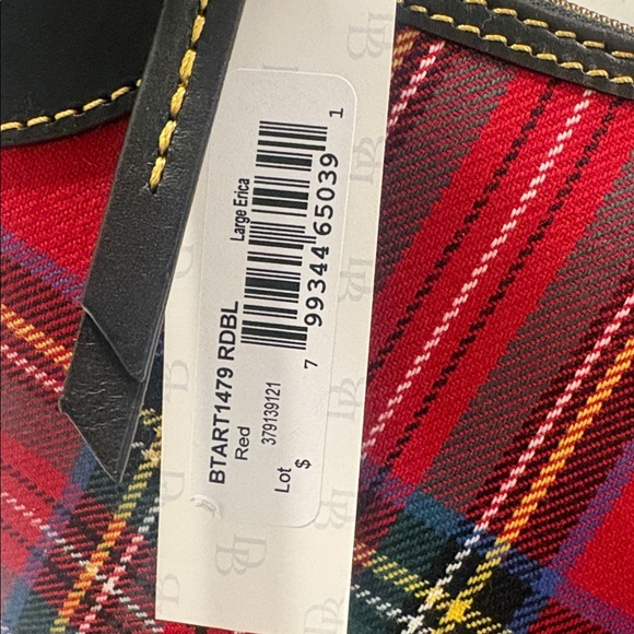 New Dooney & Bourke Large Erica Red Tartan Plaid Bag - Picture 8 of 8